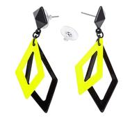 W WIDMANN MILANO Party Fashion - Pendientes rombo, pendientes para oreja, bisutería, disco, años 80, disfraz, carnaval