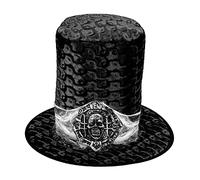 W WIDMANN MILANO Party Fashion - Sombrero con tela de araña y medallón de calavera, sombrero de copa, Halloween, carnaval