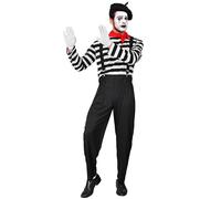 Widmann Mime (Shirt, Pants, Braces, Neckscarf, Gloves, Hat) (S) Black