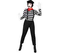 Widmann Mime (Shirt, Pants, Braces, Neckscarf, Gloves, Hat) (S) Black