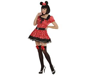 Widmann Mouse Girl (Dress With Sewn-In Petticoat, Ears) (S) Red