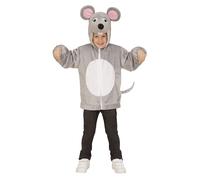 Widmann Mouse In Soft Plush (Hoodie With Mask) (98 cm / 1-2 Years) Grey
