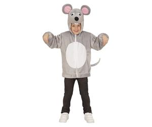Widmann Mouse In Soft Plush (Hoodie With Mask) (98 cm / 1-2 Years) Grey