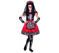 Widmann Mujer Dia De Los Muertos (Dress, Arm Warmers, Headpiece With Veil) (158