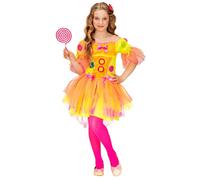 Widmann Neon Fantasy Girl (Dress) (128 cm / 5-7 Years) Yellow