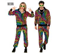 Widmann Neon Rainbow Animalier Party Fashion Tracksuit (Jacket, Pants) (M) Neon