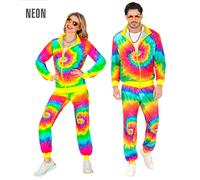 W WIDMANN MILANO Party Fashion - disfraz chandal, neon psicodelico hippie fiesta, traje años 80, jogging suit, traje mal gusto, disfraces