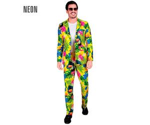 Widmann Neon Tropicana Party Fashion Suit (Jacket, Pants) (S) Neon - Yellow