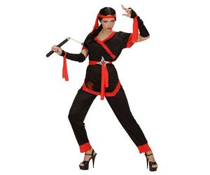 Widmann Ninja Girl (Coat, Pants, Belt, Fingerless Gloves, Ties, Headband) (S) Bl