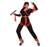 Widmann Ninja Girl (Coat, Pants, Belt, Fingerless Gloves, Ties, Headband) (XS) B