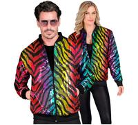 Widmann Party Fashion Bomber (Rainbow Animalier Tiger Sequin Bomber) (S/M) Rainb
