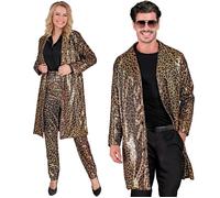 Widmann Party Fashion Coat (Animalier Leopard Sequin Coat) (S/M) Gold