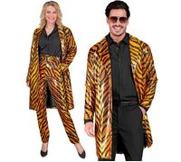 Widmann Party Fashion Coat (Animalier Tiger Sequin Coat) (L/XL) Orange