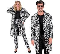 Widmann Party Fashion Coat (Animalier Zebra Sequin Coat) (L/XL) Silver