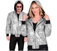 Widmann Party Fashion Hooded Bomber (Silver Sequin Hooded Bomber) (L/XL) Silver