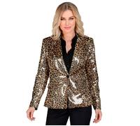 Widmann Party Fashion Jacket (Animalier Leopard Sequin Jacket) (L) Gold