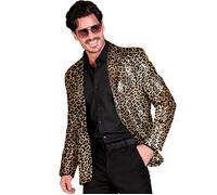 Widmann Party Fashion Jacket (Animalier Leopard Sequin Jacket) (XL) Gold