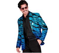 Widmann Party Fashion Jacket (Blue Waves Sequin Jacket) (XL) Turquoise / Light B