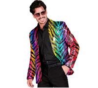Widmann Party Fashion Jacket (Rainbow Animalier Tiger Sequin Jacket) (M) Rainbow