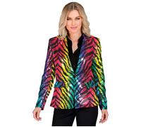 Widmann Party Fashion Jacket (Rainbow Animalier Tiger Sequin Jacket) (M) Rainbow