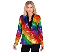 Widmann Party Fashion Jacket (Rainbow Sequin Jacket) (XL) Rainbow