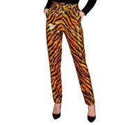 Widmann Party Fashion Pants (Animalier Tiger Sequin Pants) (L) Orange
