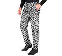 Widmann Party Fashion Pants (Animalier Zebra Sequin Pants) (L) Silver