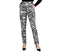 Widmann Party Fashion Pants (Animalier Zebra Sequin Pants) (M) Silver