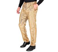 W WIDMANN MILANO Party Fashion - Pantalones de lentejuelas para hombre, pantalones brillantes, disfraz de los años 70 para presentador, discoteca y fiesta