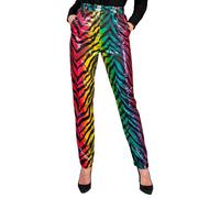 Widmann Party Fashion Pants (Rainbow Animalier Tiger Sequin Pants) (M) Rainbow
