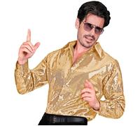 Widmann Party Fashion Shirt (Blue Waves Sequin Shirt) (XXL) Turquoise / Light Bl