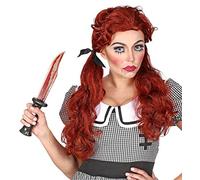 Widmann - Peluca Killer Doll, color rojo, muñeco asesino, pelo sintético, fiesta temática, carnaval.