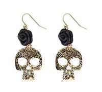 Widmann - Pendientes calaveras negros día de los muertos