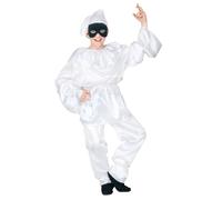 Widmann Pierrot Girl (Dress, Ruff, Cuffs, Mini Hat) (L) Black