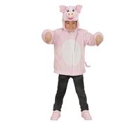 Widmann Pig In Soft Plush (Hoodie With Mask) (104 cm / 2-3 Years) Pink