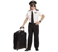 Widmann Pilot (Shirt, Tie, Pants, Hat) (128 cm / 5-7 Years) Different Colors