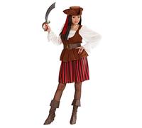 W WIDMANN MILANO Party Fashion - Disfraz de pirata, vestido con chaleco, cinturón, cubrebotas, diadema, sombrero, pirata, carnaval, fiesta temática