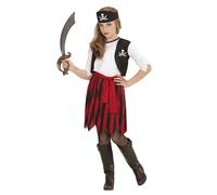 Widmann Pirate Girl (Dress With Vest, Belt, Headpiece) (158 cm / 11-13 Years) Di
