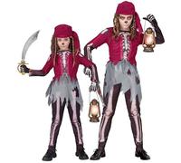Widmann Pirate Skeleton (Shirt With Corset & Skirt, Leggings, Bandana) (140 cm /