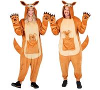 Widmann Plush Onesie Kangaroo (Hooded Jumpsuit, Baby Kangaroo) (L/XL) Brown