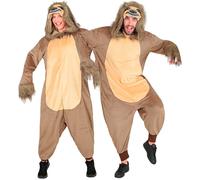 Widmann Plush Onesie Sloth (Hooded Jumpsuit) (S/M) Brown