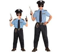 Widmann Police Officer (Shirt, Pants, Belt, Tie, Hat) (140 cm / 8-10 Years) Blue