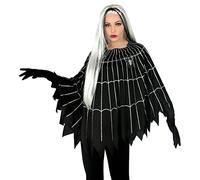 Widmann Poncho 48152 48152 48152 48152 Disfraz de araña y red, poncho, bruja, fiesta temática, Halloween, mujer, multicolor, talla única para la mayoría de adultos