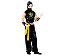 Widmann Power Ninja (Hooded Coat With Muscle Arms, Pants, Belt) (128 cm / 5-7 Ye