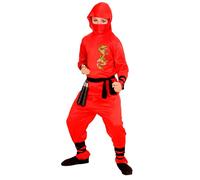 Widmann Red Dragon Ninja (Hooded Coat, Pants, Belt, Face Mask, Arm & Leg Ties) (