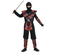 Widmann Red Ninja (Coat With Ties, Pantswith Ties, Chest Armour, Mask) (158 cm /