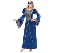 Widmann Renaissance Lady (Dress, Headpiece) (XXL) Blue