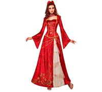 Widmann Renaissance Prncess (Dress, Ruff, Headpiece) (S) Red