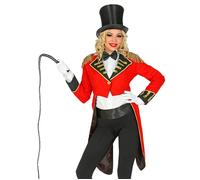 W WIDMANN MILANO Party Fashion - Traje de directora de circo para mujer, frac rojo, atuendo de showman para carnaval y circo