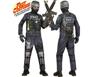 Widmann S.W.A.T. Fast Costume (Jacket, Pants, Gloves, Mask) (XL) Blue